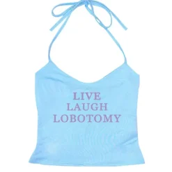 Y2K Tops|Crop Tops*Boogzel Clothing Live Laugh Halter Top