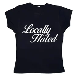 Y2K Tops|Aesthetic T-Shirts & Graphic Tees*Boogzel Clothing Locally Hated Cropped Tee