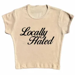 Y2K Tops|Aesthetic T-Shirts & Graphic Tees*Boogzel Clothing Locally Hated Cropped Tee