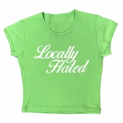 Y2K Tops|Aesthetic T-Shirts & Graphic Tees*Boogzel Clothing Locally Hated Cropped Tee