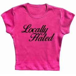 Y2K Tops|Aesthetic T-Shirts & Graphic Tees*Boogzel Clothing Locally Hated Cropped Tee