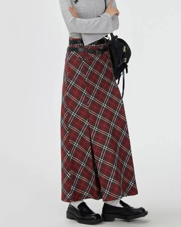 Skirts*Boogzel Clothing London Bridge Plaid Maxi Skirt Red