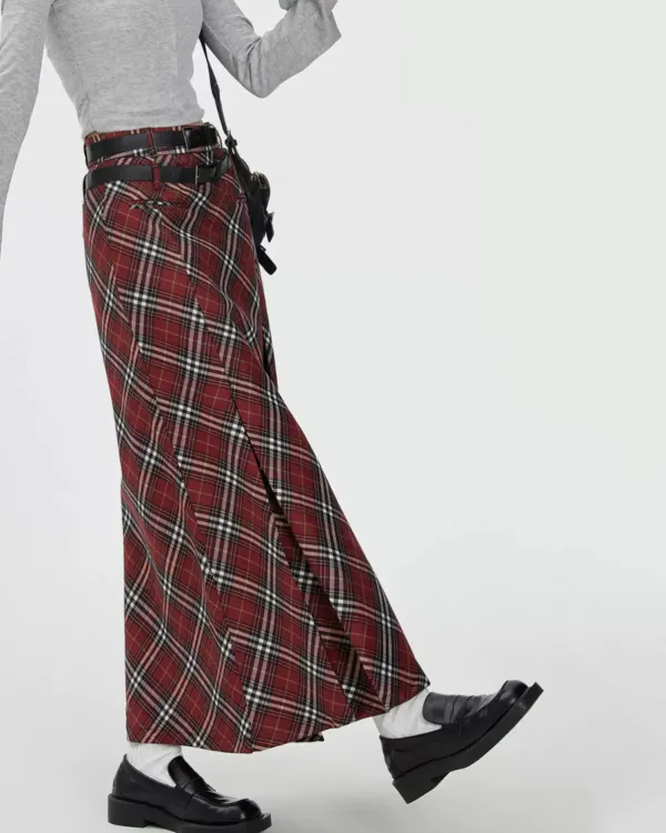Skirts*Boogzel Clothing London Bridge Plaid Maxi Skirt Red