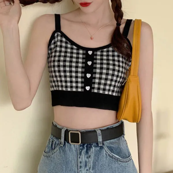 Crop Tops*Boogzel Clothing Love Addiction Plaid Top