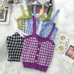 Crop Tops*Boogzel Clothing Love Addiction Plaid Top