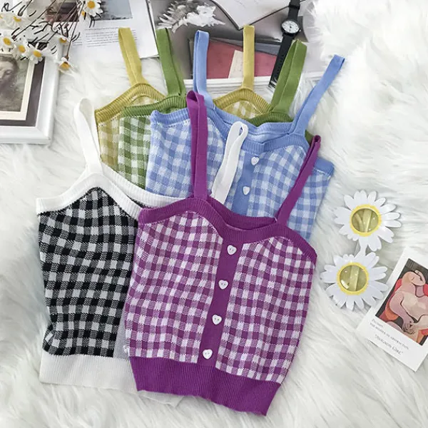 Crop Tops*Boogzel Clothing Love Addiction Plaid Top