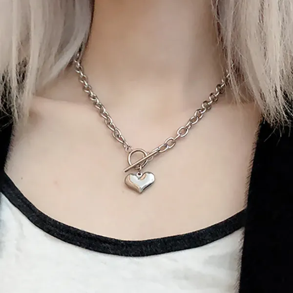 Necklaces & Chokers*Boogzel Clothing Love Bites Heart Necklace Silver