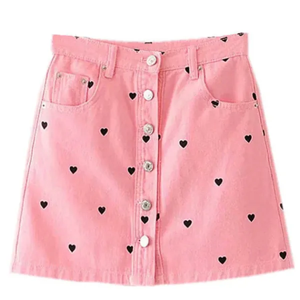Skirts*Boogzel Clothing Love Bites Skirt Pink