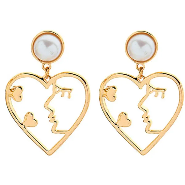 Earrings*Boogzel Clothing Love Connection Heart Earrings Gold
