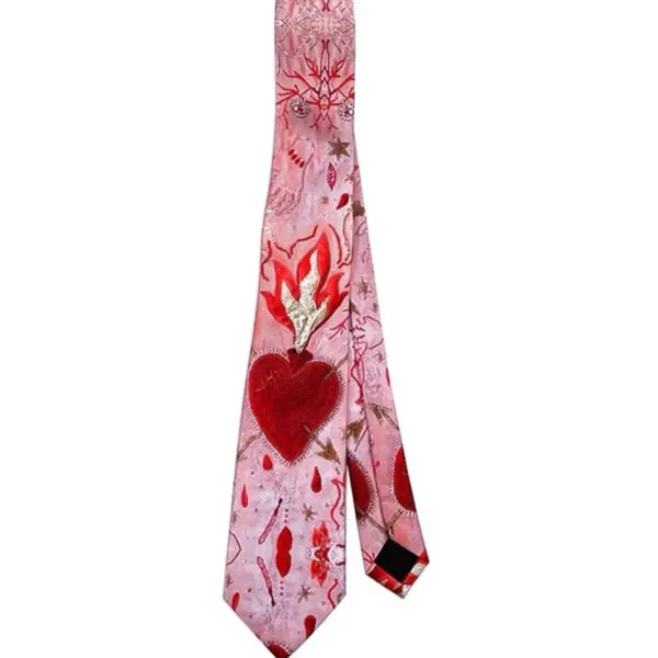 Other*Boogzel Clothing Love Is Burning Statement Tie Pink