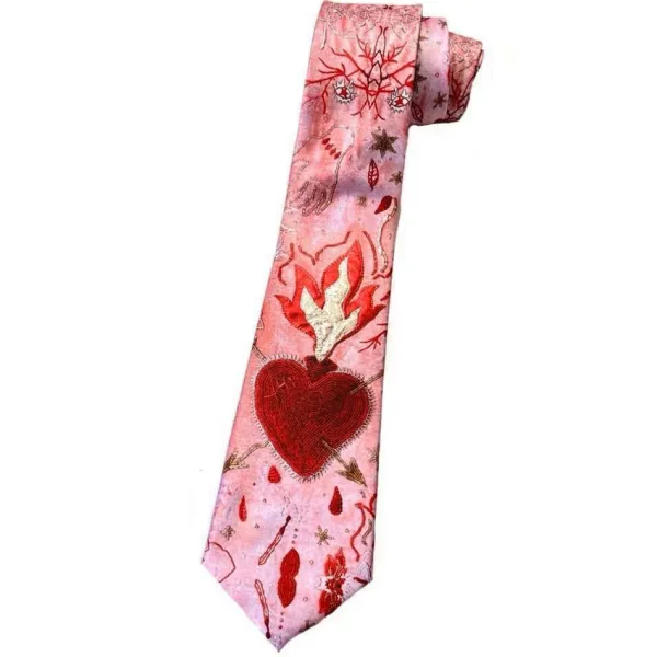 Other*Boogzel Clothing Love Is Burning Statement Tie Pink