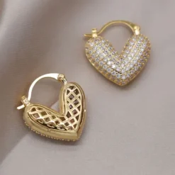 Earrings*Boogzel Clothing Love Me Tender Rhinestone Earrings Gold