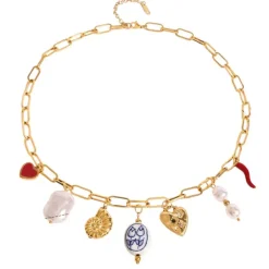 Necklaces & Chokers*Boogzel Clothing Love Token Charm Necklace Gold