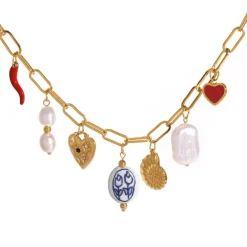 Necklaces & Chokers*Boogzel Clothing Love Token Charm Necklace Gold