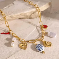 Necklaces & Chokers*Boogzel Clothing Love Token Charm Necklace Gold