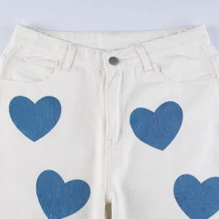 Pants & Trousers*Boogzel Clothing Lovesick Wide Pants White/blue