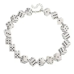 Necklaces & Chokers*Boogzel Clothing Lucky Roll Dice Choker White