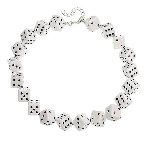 Necklaces & Chokers*Boogzel Clothing Lucky Roll Dice Choker White