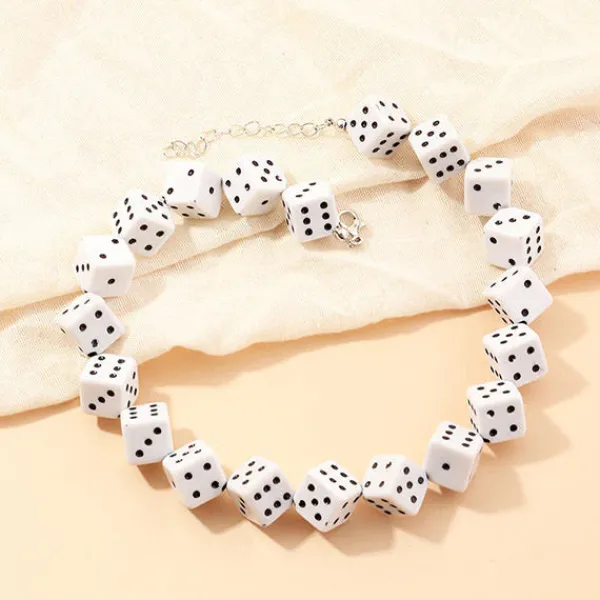 Necklaces & Chokers*Boogzel Clothing Lucky Roll Dice Choker White