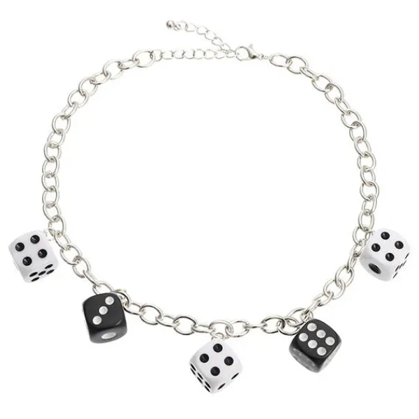 Necklaces & Chokers*Boogzel Clothing Lucky Roll Dice Necklace Black/white