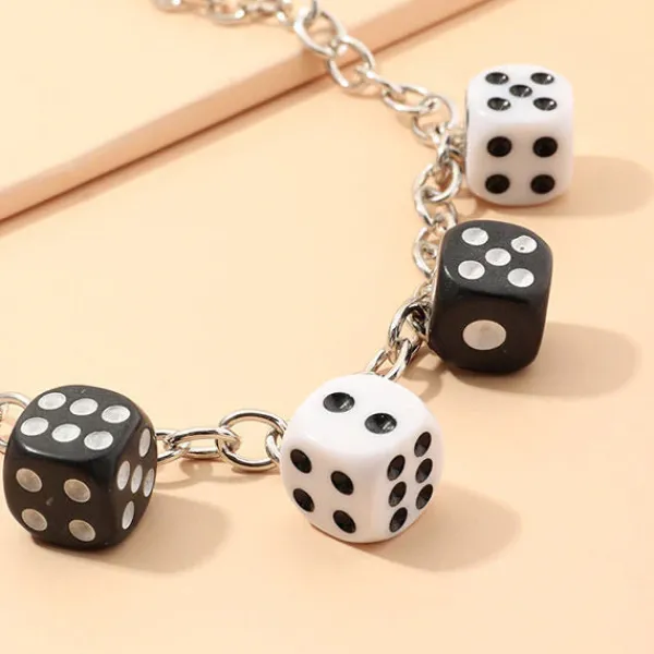 Necklaces & Chokers*Boogzel Clothing Lucky Roll Dice Necklace Black/white