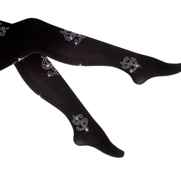 Other*Boogzel Clothing Made Of Money Rhinestone Tights Black
