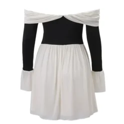 Dresses & Rompers*Boogzel Clothing Mademoiselle Bow Off Shoulder Dress Black/white