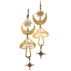 Earrings*Boogzel Clothing Magic Mushrooms Earrings Gold