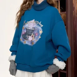 Sweatshirts*Boogzel Clothing Magic Witches Printed Sweatshirt Blue