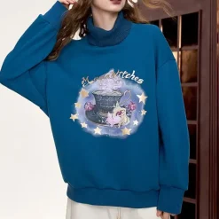 Sweatshirts*Boogzel Clothing Magic Witches Printed Sweatshirt Blue