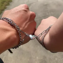 Other|Bracelts*Boogzel Clothing Magnetic Heart Bracelets Silver