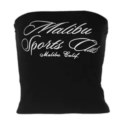 Y2K Tops|Crop Tops*Boogzel Clothing Malibu Sports Club Tube Top Black