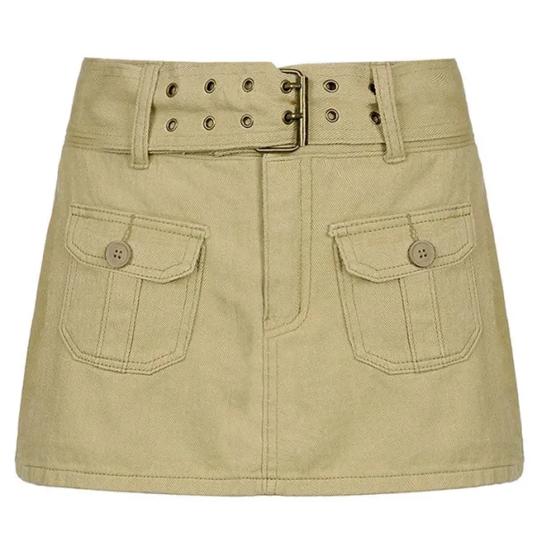 Skirts*Boogzel Clothing Mercury Rising Mini Skirt Beige