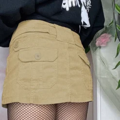 Skirts*Boogzel Clothing Mercury Rising Mini Skirt Beige