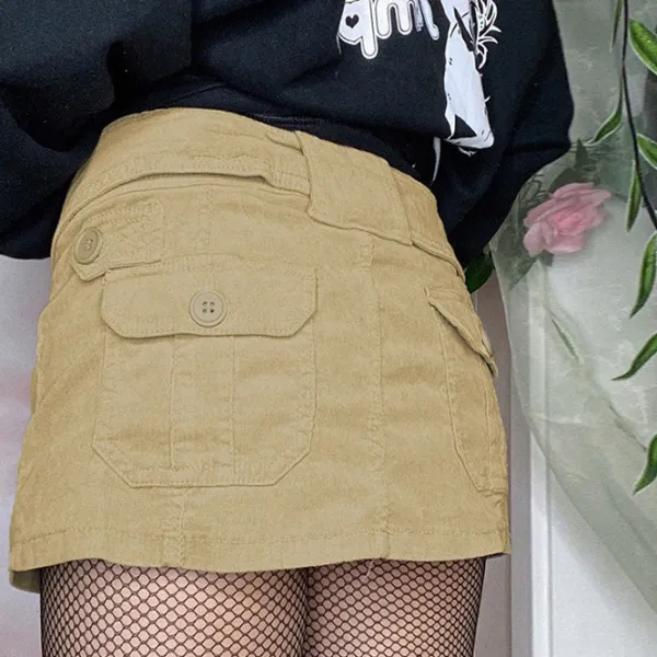 Skirts*Boogzel Clothing Mercury Rising Mini Skirt Beige