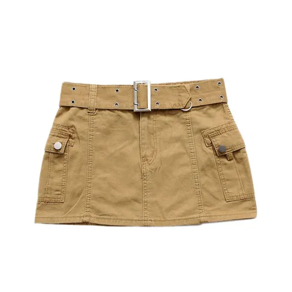 Skirts*Boogzel Clothing Mercury Rising Mini Skirt Beige