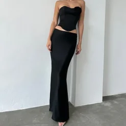Skirts*Boogzel Clothing Mermaid Core Satin Maxi Skirt
