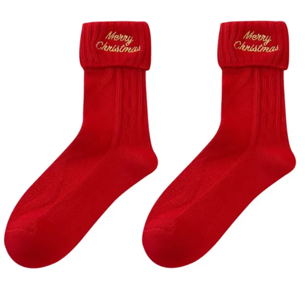 Socks*Boogzel Clothing Merry Christmas Knitted Socks Red