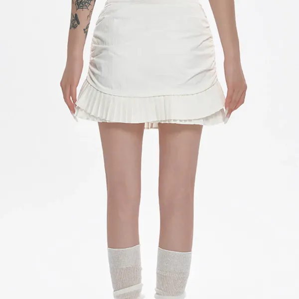 Skirts*Boogzel Clothing Milk Double-Layer Mini Skirt White