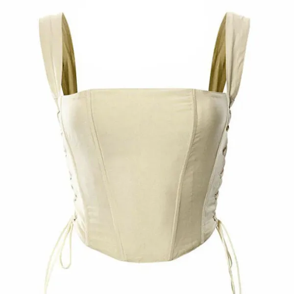 Corset Tops|Crop Tops*Boogzel Clothing Minimalist Aesthetic Corset Top Beige