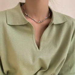 Necklaces & Chokers*Boogzel Clothing Minimalist Aesthetic Necklace Silver