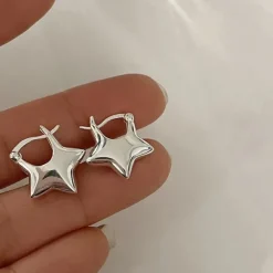 Earrings*Boogzel Clothing Minimalist Aesthetic Star Earrings Silver