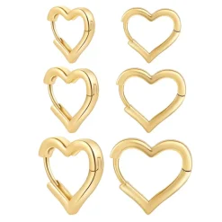 Earrings*Boogzel Clothing Minimalist Heart-Shaped Earrings Gold