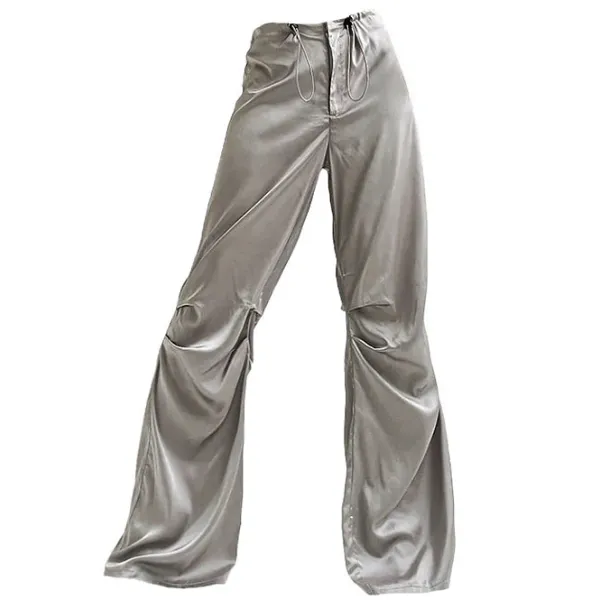 Pants & Trousers*Boogzel Clothing Miracle Satin Wide Pants Grey