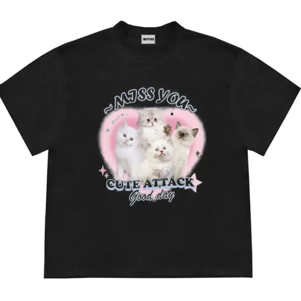 Aesthetic T-Shirts & Graphic Tees*Boogzel Clothing Miss You Cat Attack T-Shirt