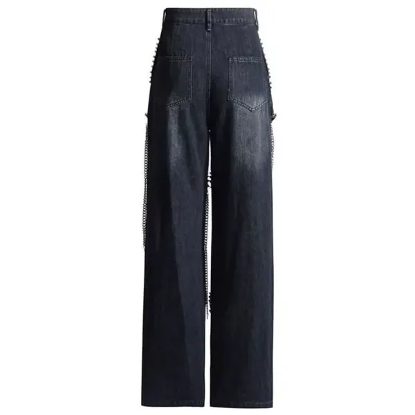 Jeans*Boogzel Clothing Model Behavior Chain Ripped Jeans Black