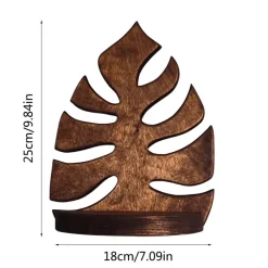 Aesthetic Room Decor*Boogzel Clothing Monstera Leaf Wooden Shelf Brown