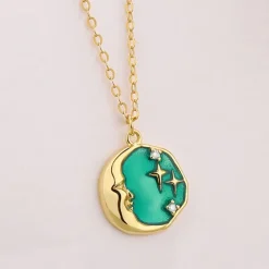 Necklaces & Chokers*Boogzel Clothing Moon & Stars Pendant Necklace Gold