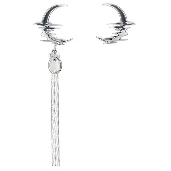Earrings*Boogzel Clothing Moon Asymmetric Earrings Silver
