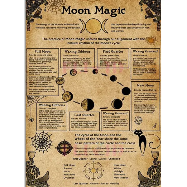 Posters / Tapestry*Boogzel Clothing Moon Magic Vintage Poster